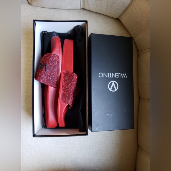 Brand New VALENTINO by Mario Valentino Solaia Locker Glitter SLIDE with box - Picture 2 of 10